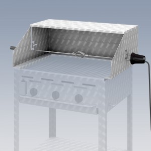 Grillspie-Aufsatz mit Spie + Motor (3er Breite)